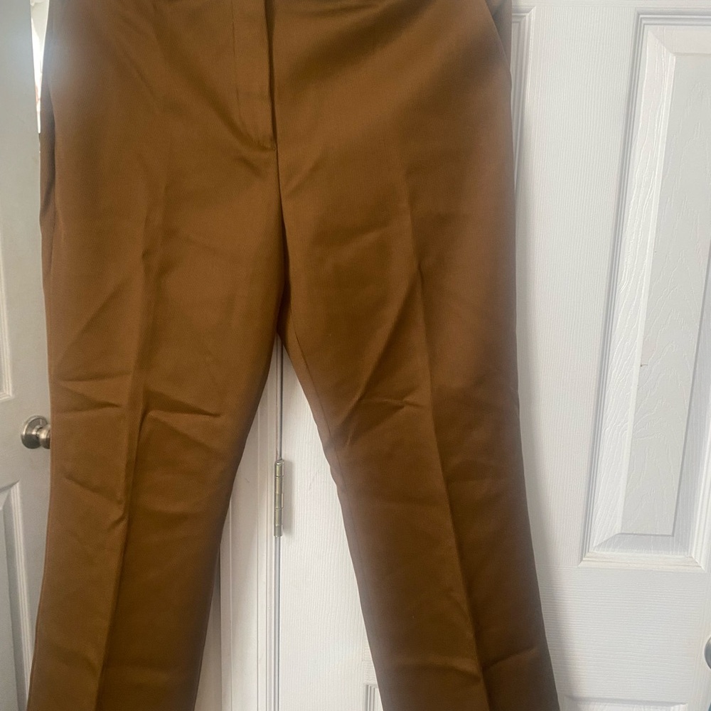 Tory Burch Brown and White Trousers